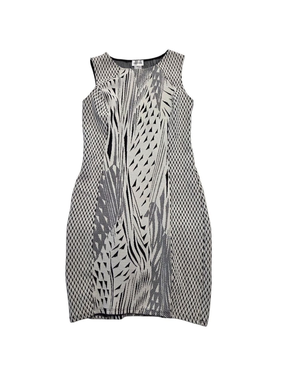 Arianne Jacquard Knit Bodycon Sheath Dress Geometric Small